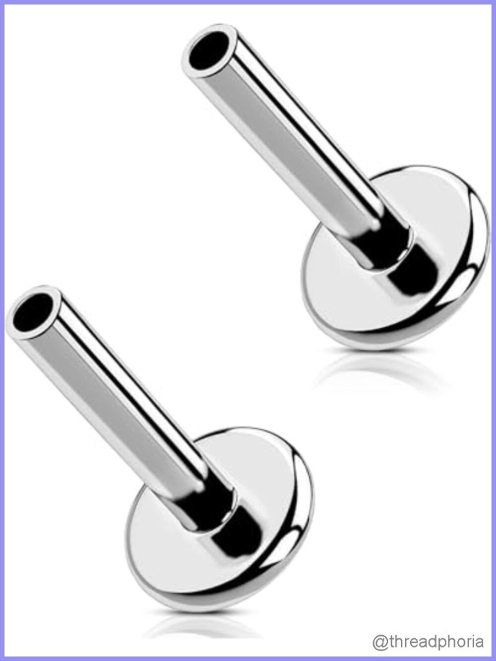 G23 Titanium Threadless Push Pin Flat Back Post Body Jewelry Studs